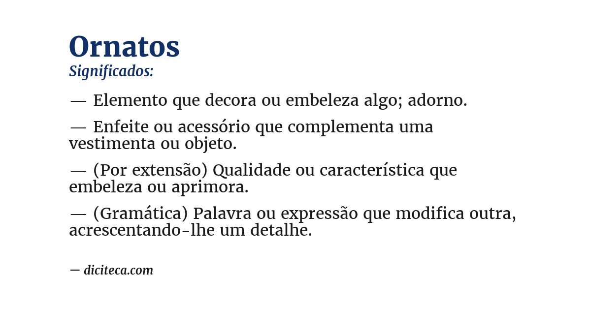 Significado de ornatos