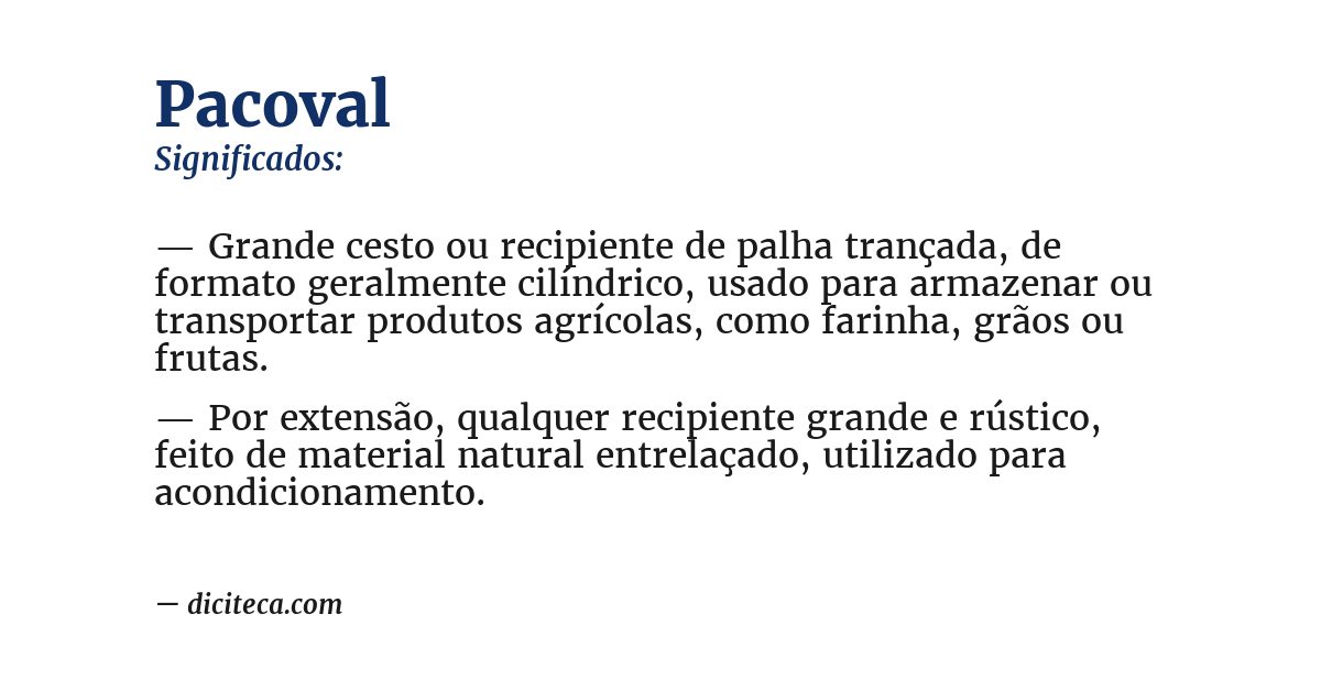 Significado de pacoval