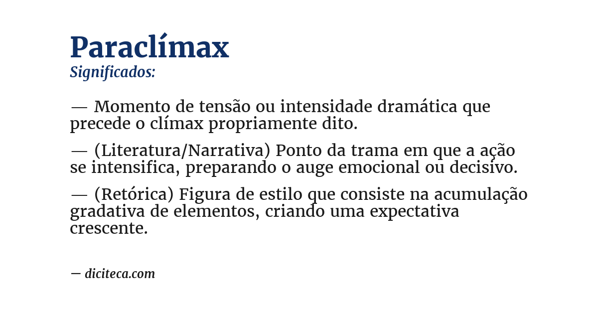 Significado de paraclímax