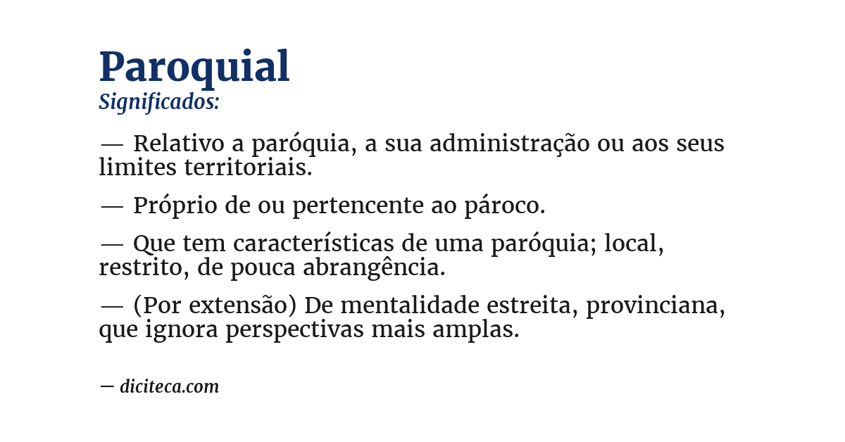 Significado de paroquial