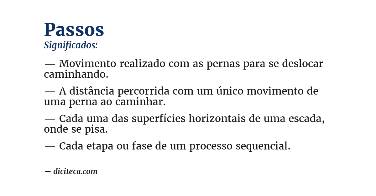 Significado de passos