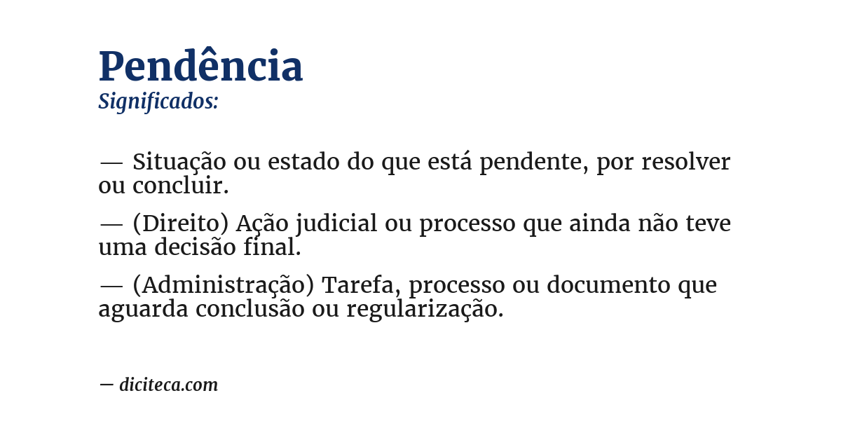 Significado de pendência