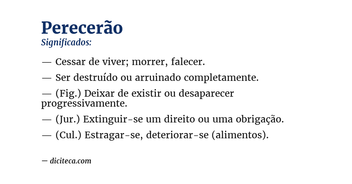 Significado de perecerão