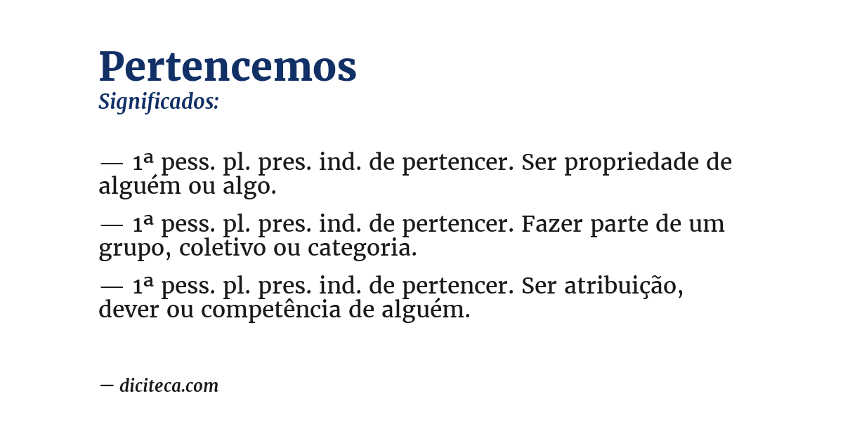 Significado de pertencemos