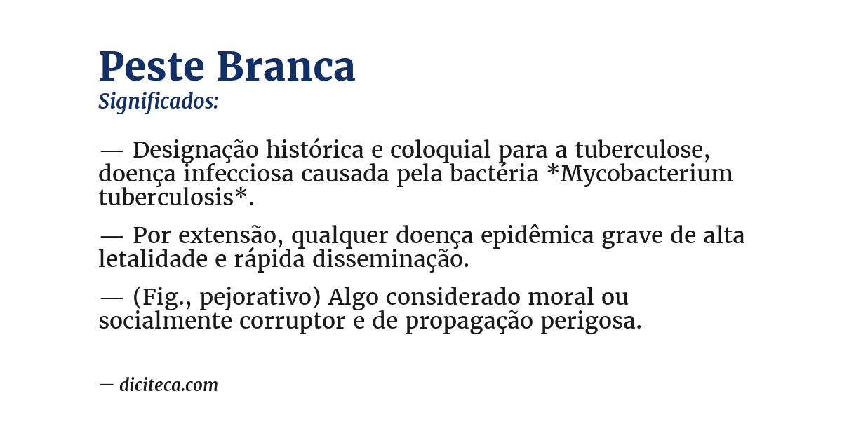 Significado de peste branca