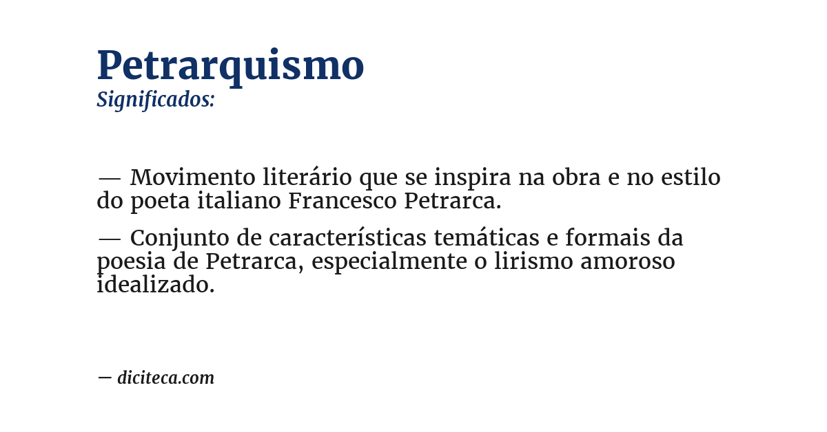 Significado de petrarquismo