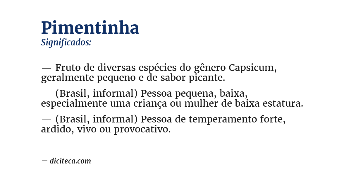 Significado de pimentinha