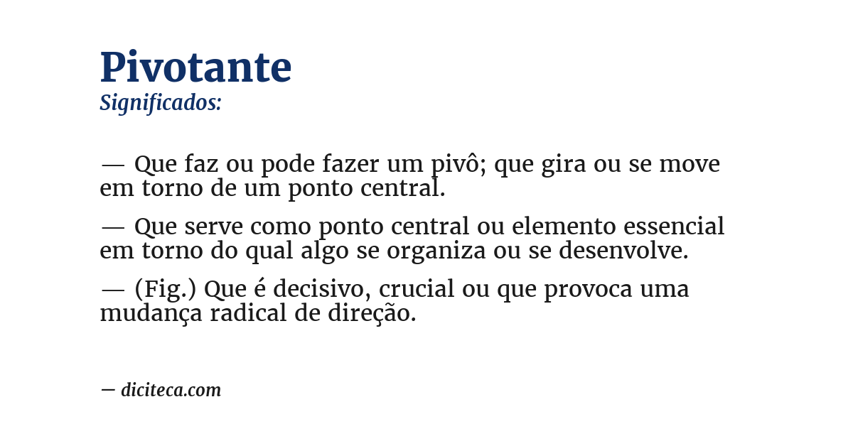Significado de pivotante