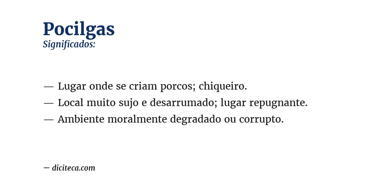 Significado de pocilgas