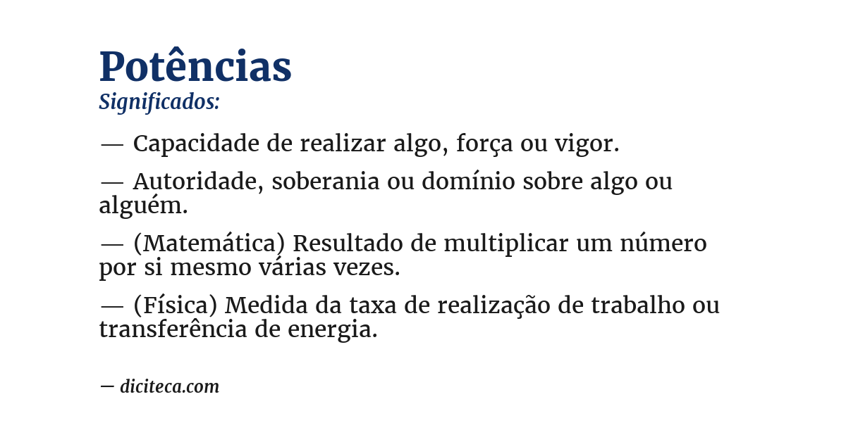 Significado de potências