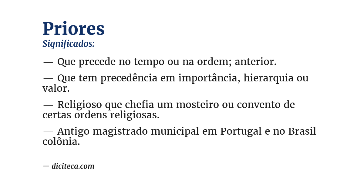 Significado de priores