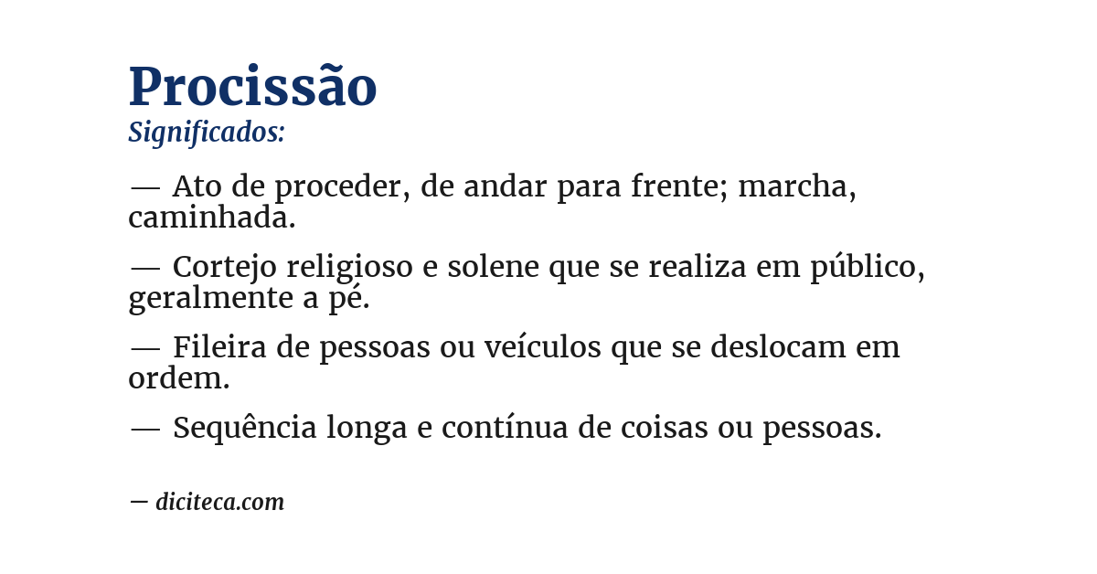 Significado de procissão