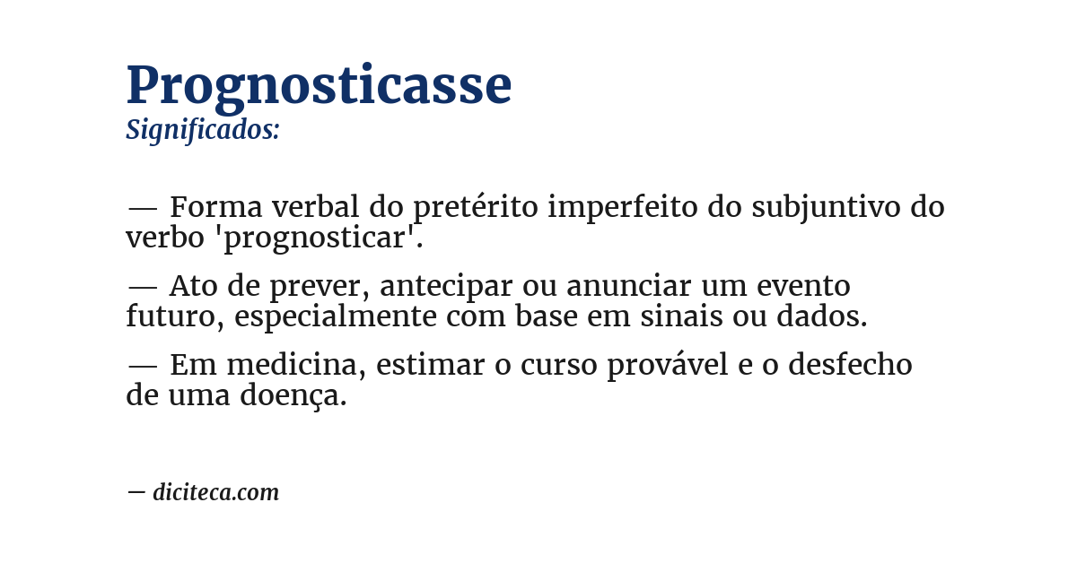 Significado de prognosticasse