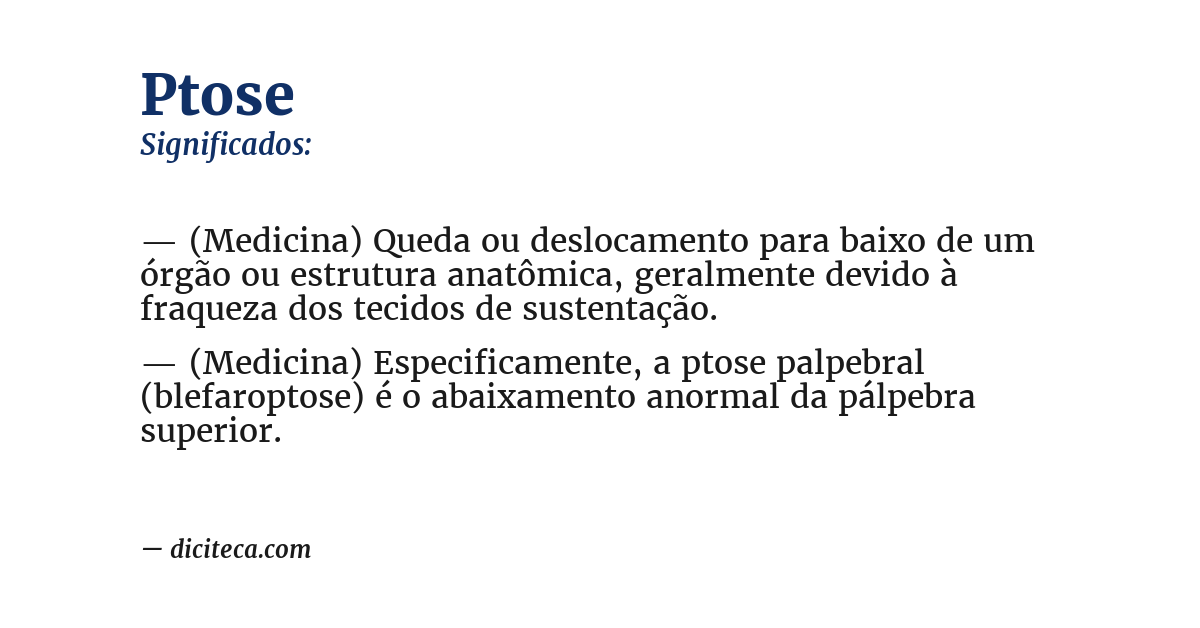 Significado de ptose
