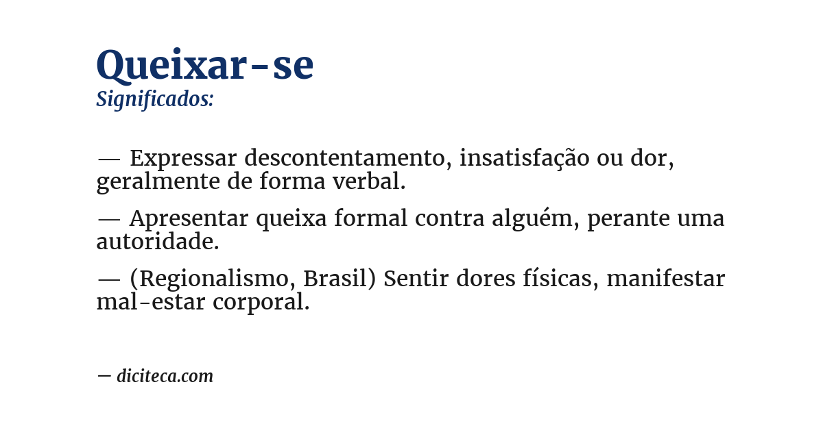 Significado de queixar-se