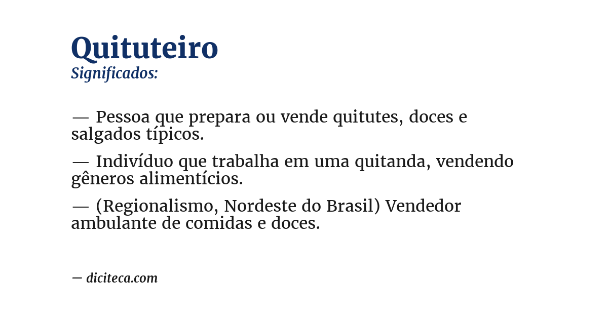 Significado de quituteiro