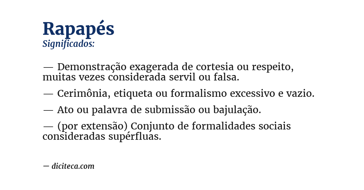 Significado de rapapés