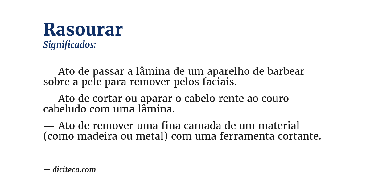 Significado de rasourar