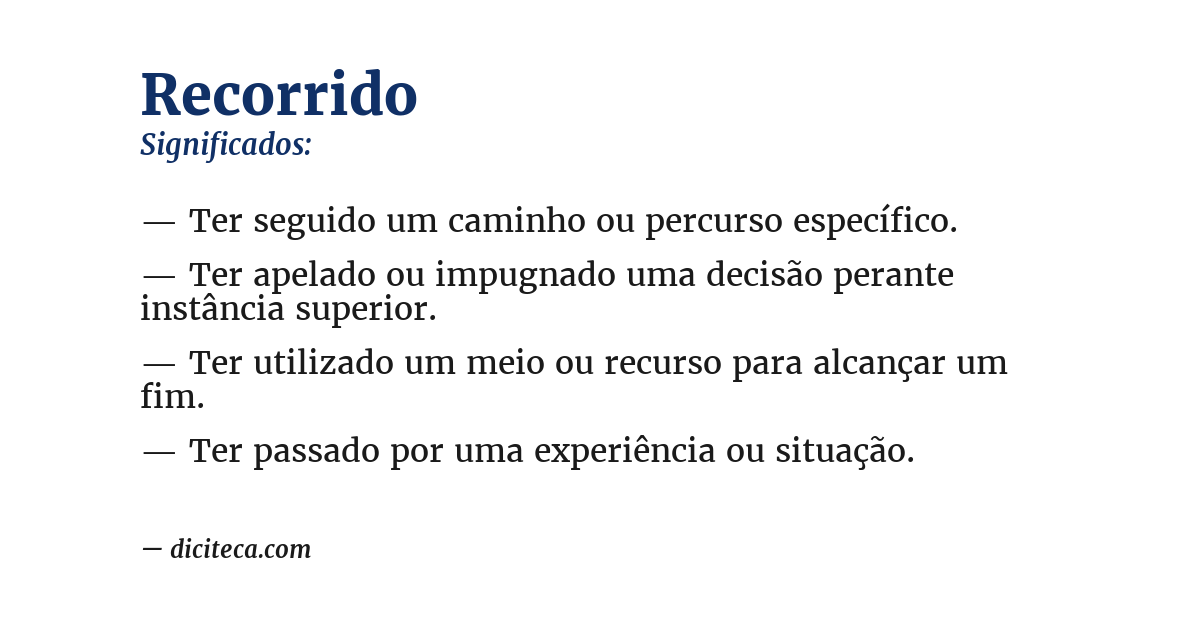 Significado de recorrido