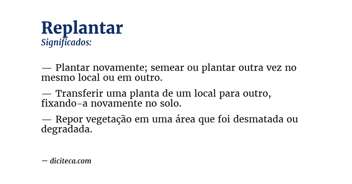 Significado de replantar