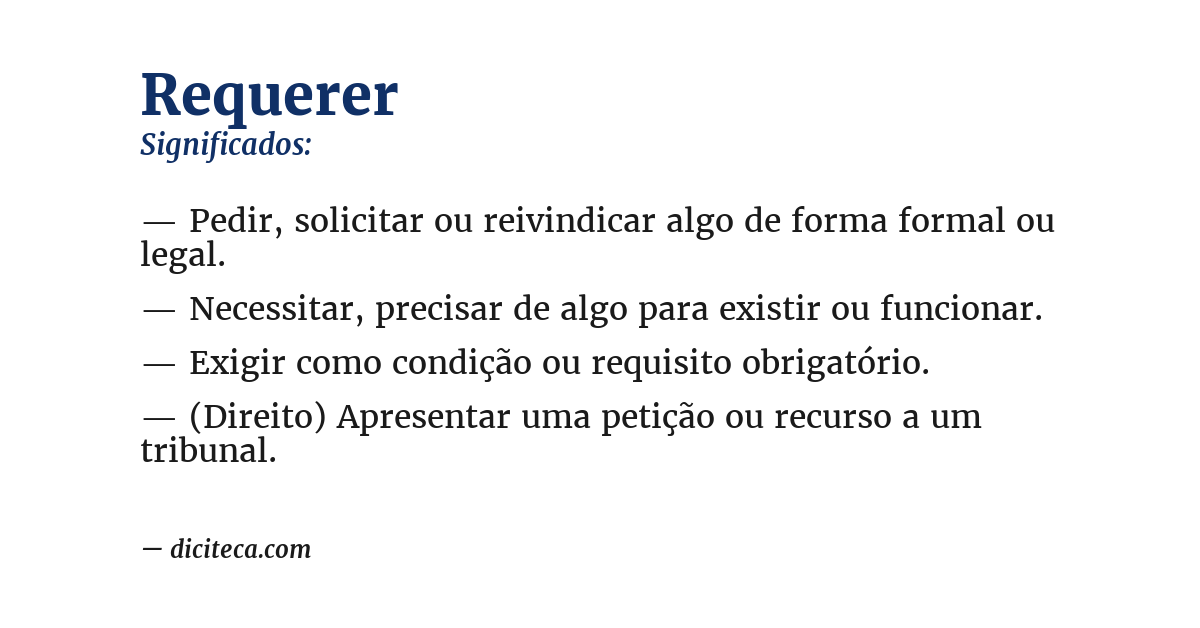 Significado de requerer