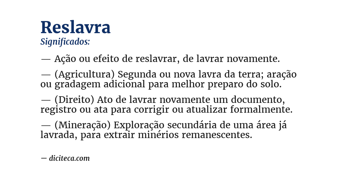 Significado de reslavra