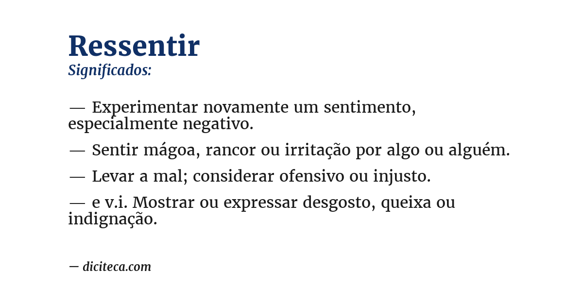 Significado de ressentir