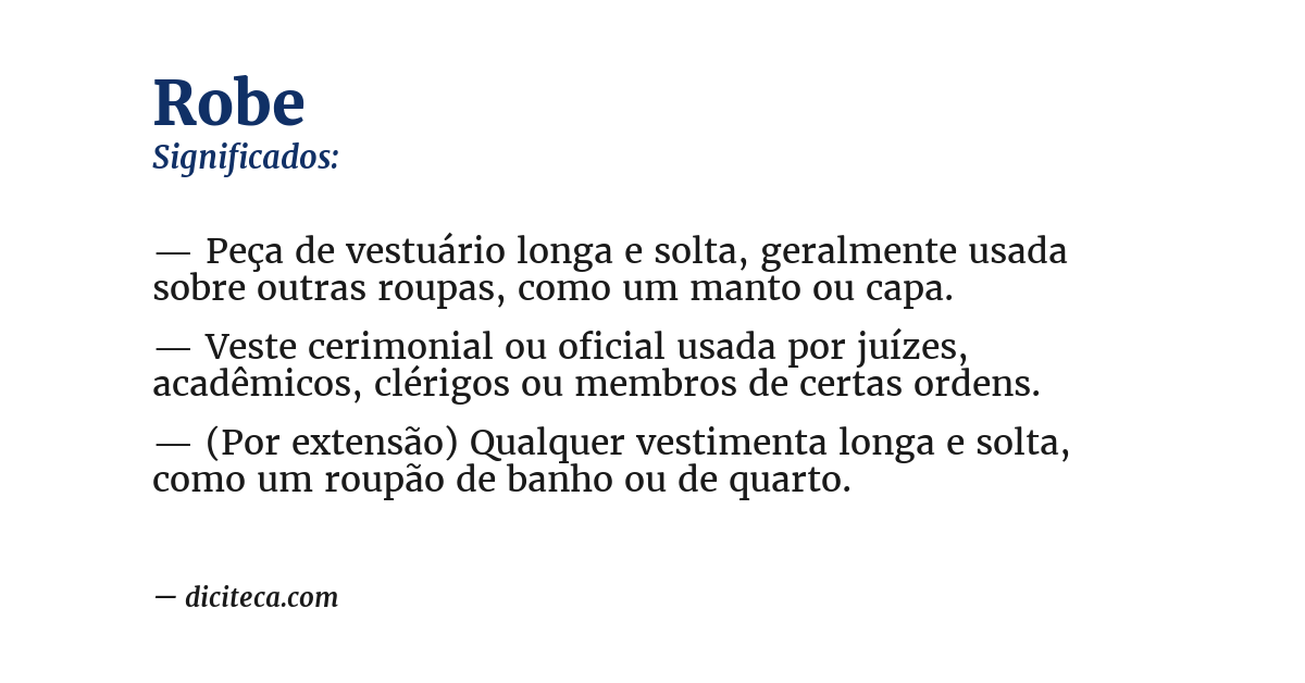 Significado de robe