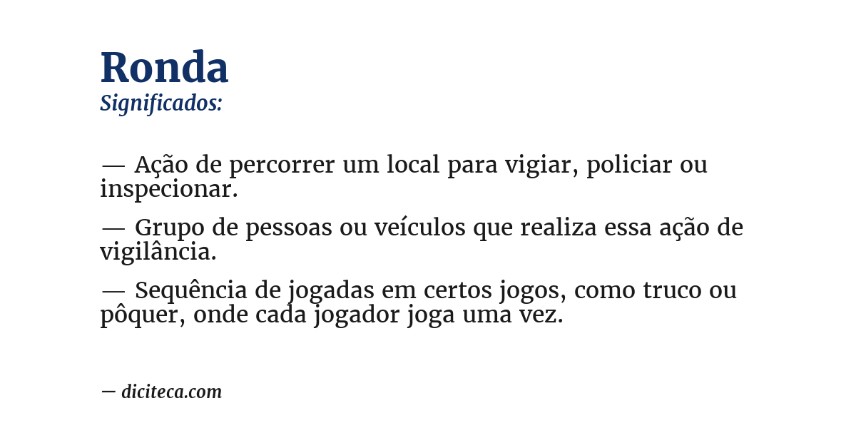Significado de ronda
