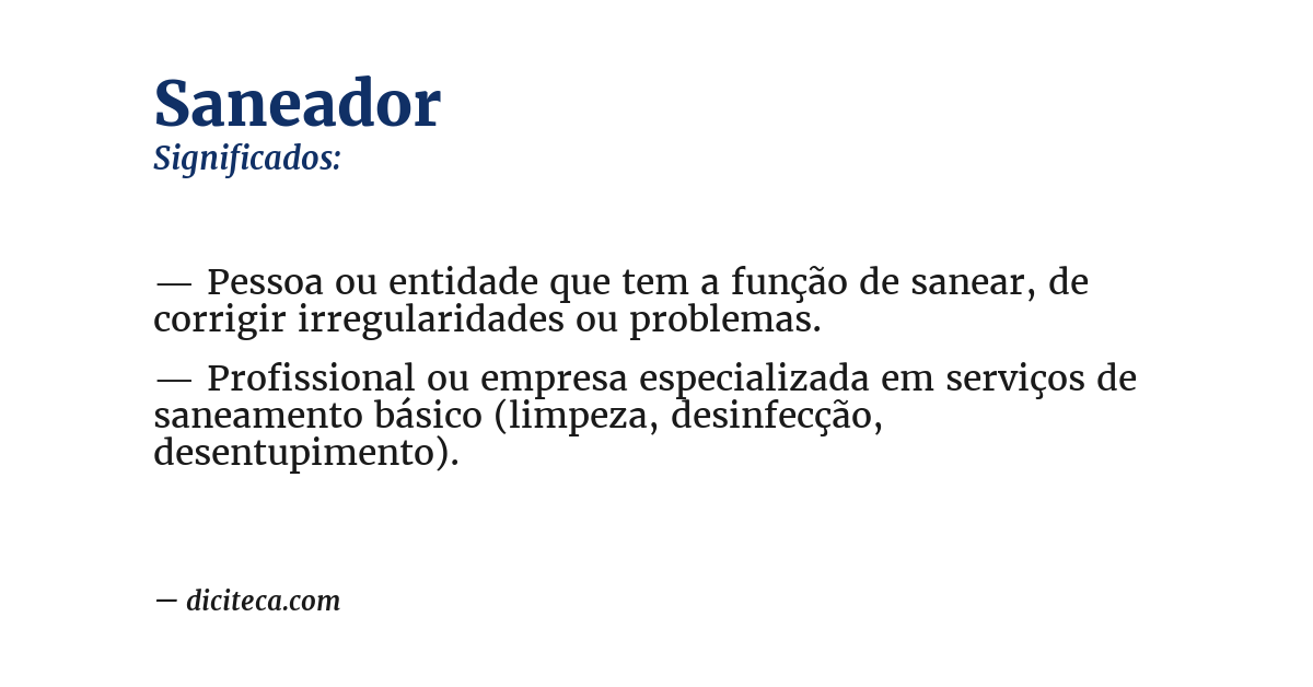 Significado de saneador