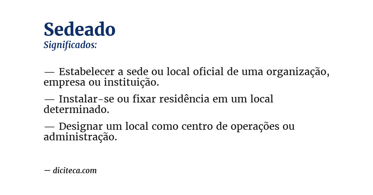Significado de sedeado