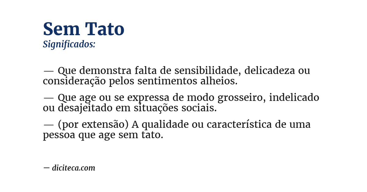 Significado de sem tato