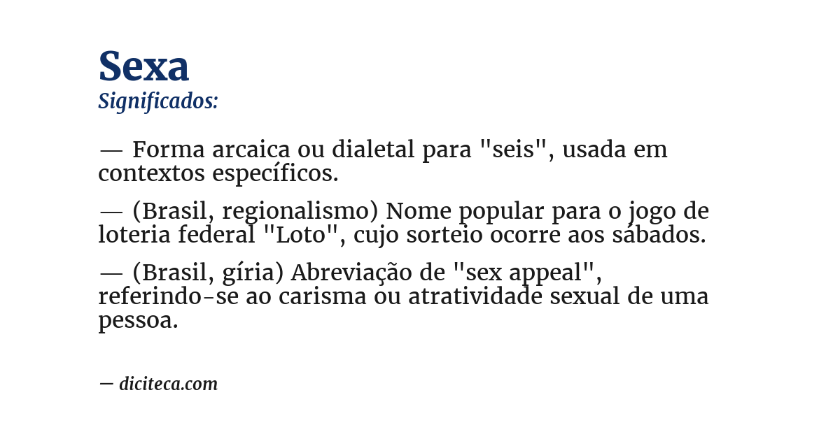 Significado de sexa