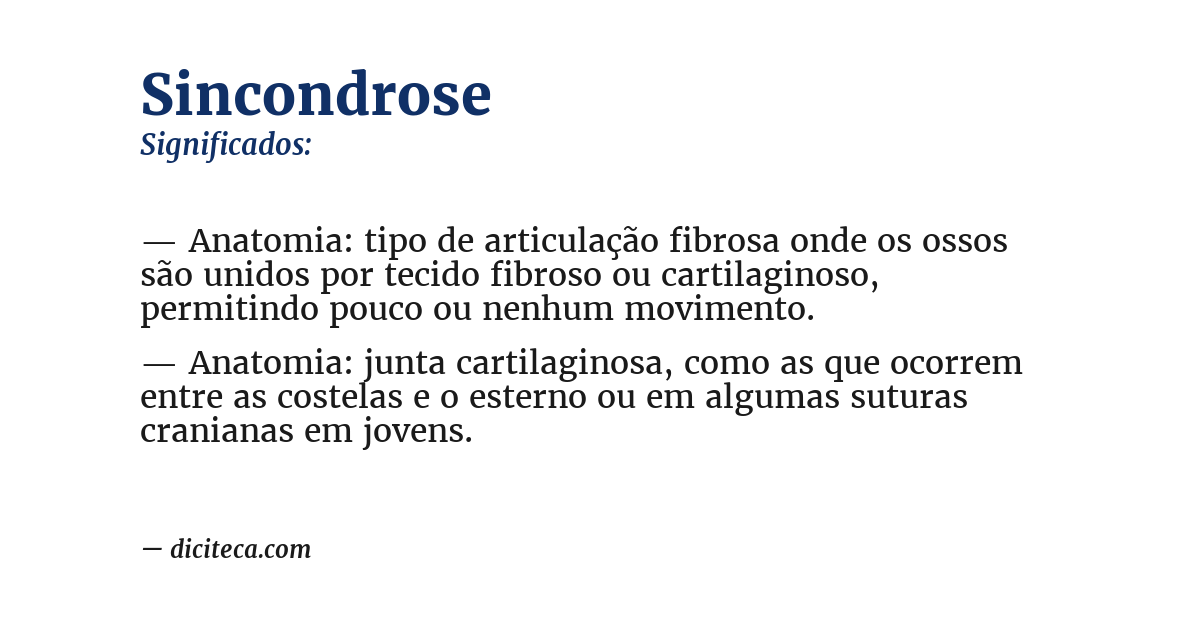 Significado de sincondrose