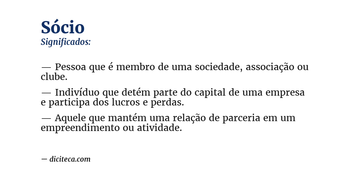 Significado de sócio