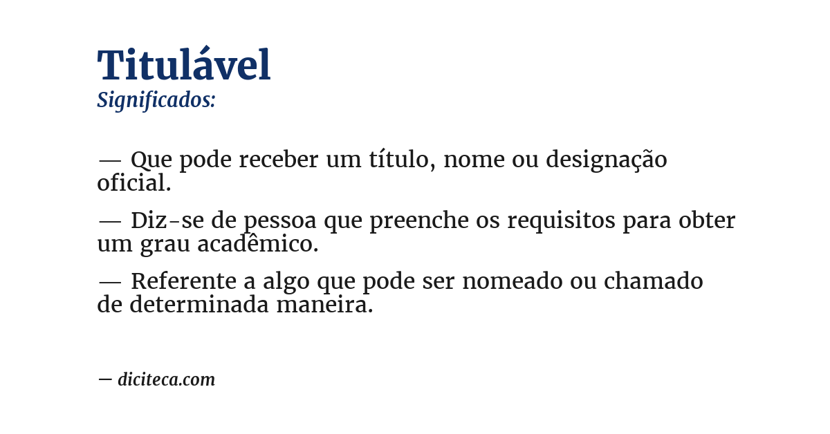 Significado de titulável