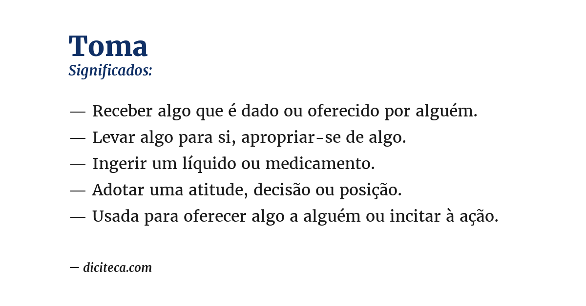 Significado de toma