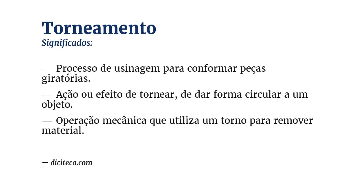 Significado de torneamento