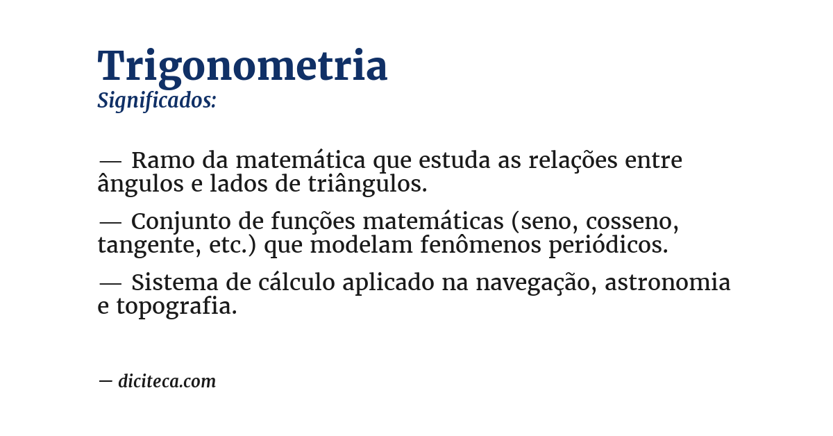 Significado de trigonometria