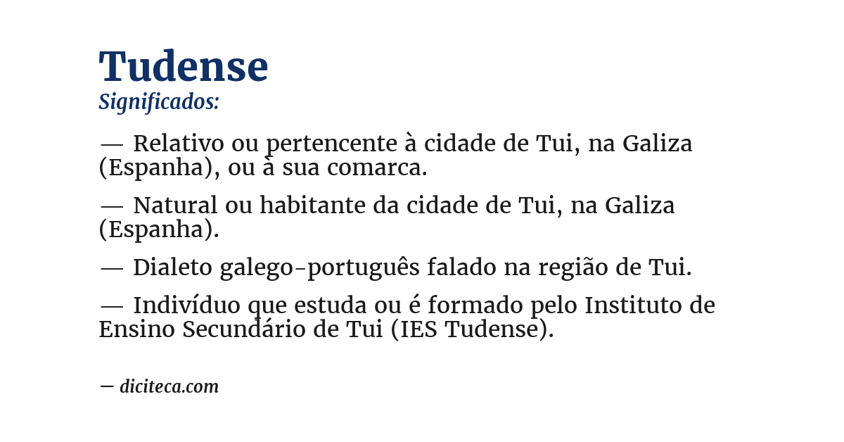 Significado de tudense