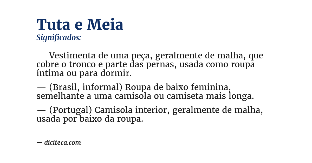 Significado de tuta e meia