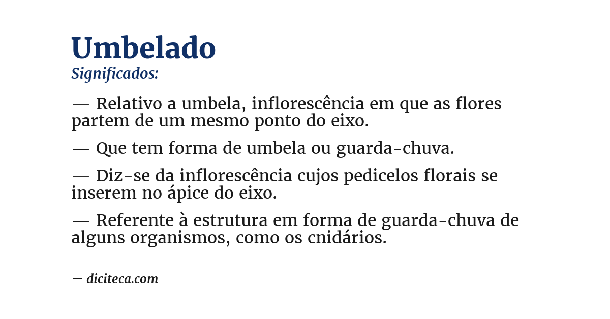 Significado de umbelado