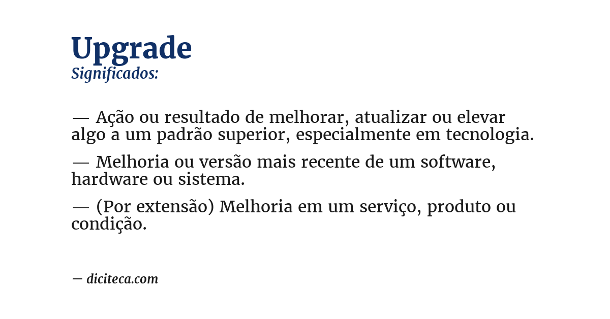 Significado de upgrade