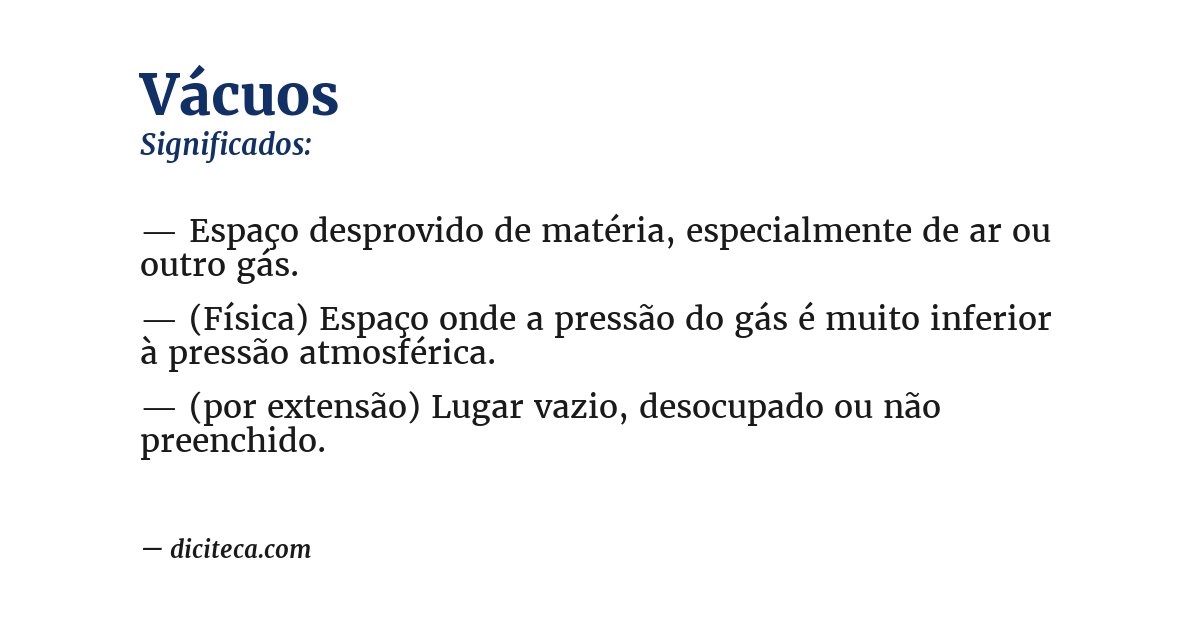 Significado de vácuos