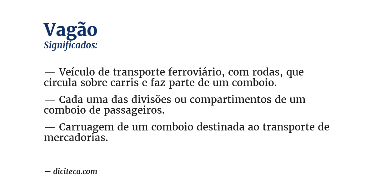 Significado de vagão