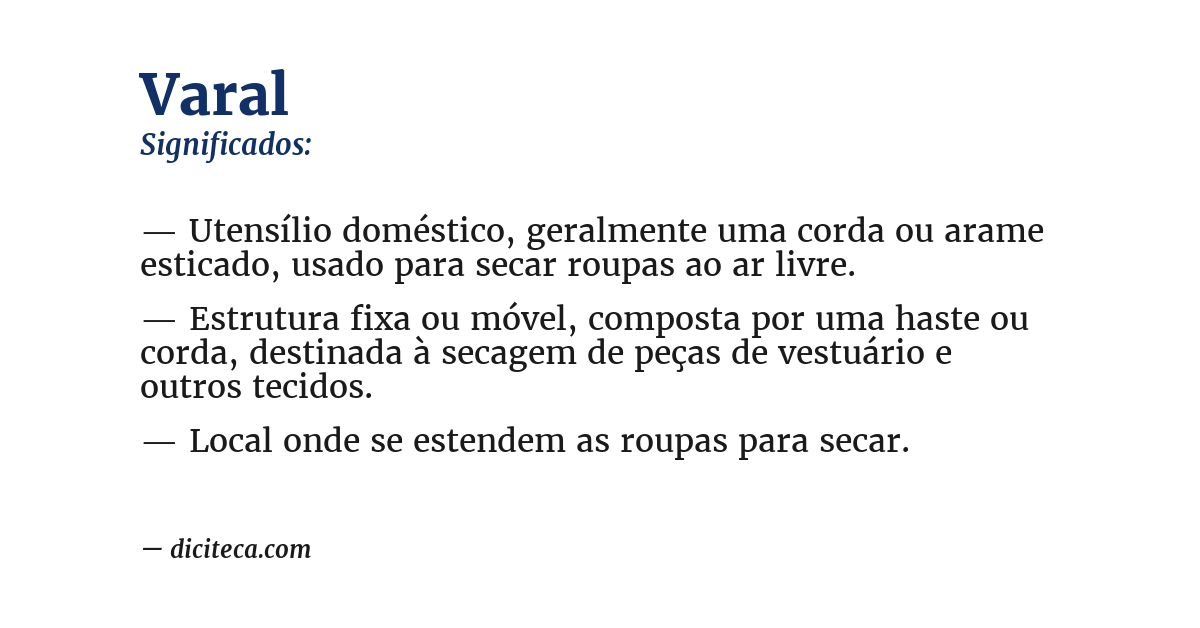 Significado de varal
