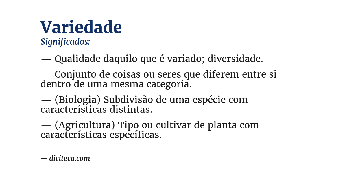 Significado de variedade