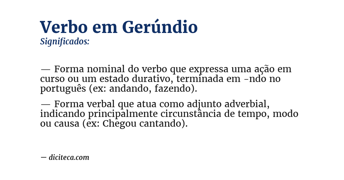 Significado de verbo em gerúndio