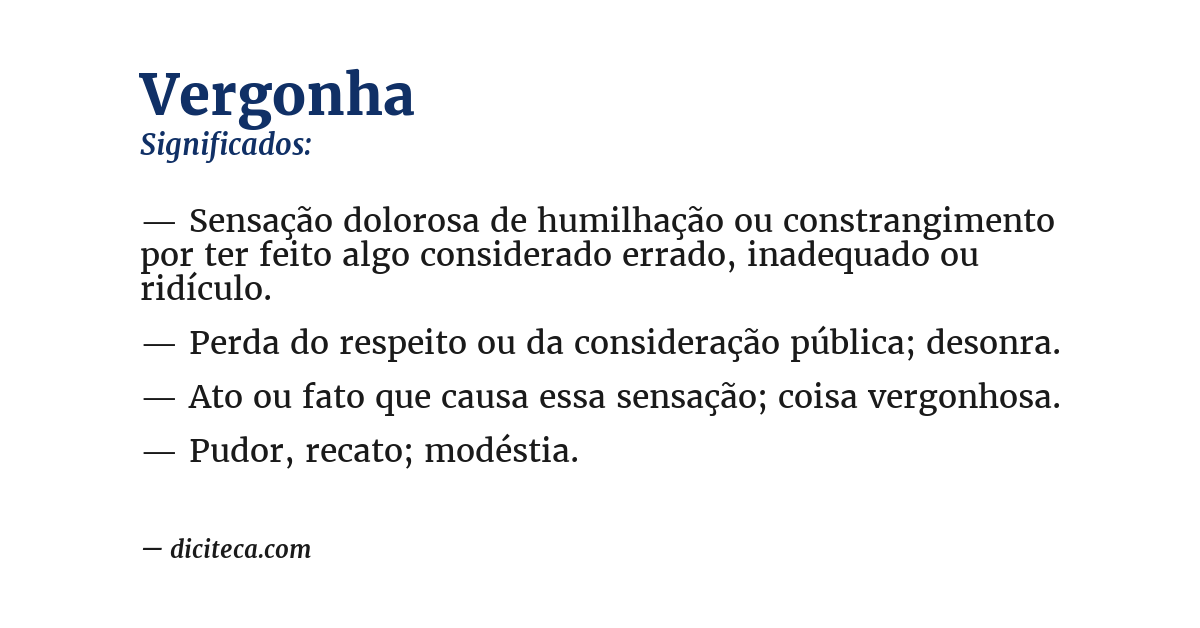 Significado de vergonha