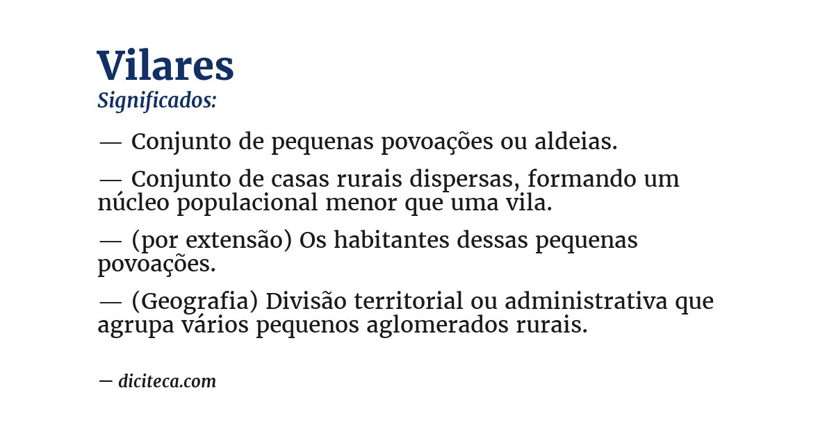 Significado de vilares